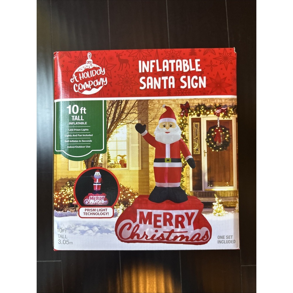 Colossal Santa Merry‎ Christmas Holiday Company 10ft Tall Inflatable LED Light